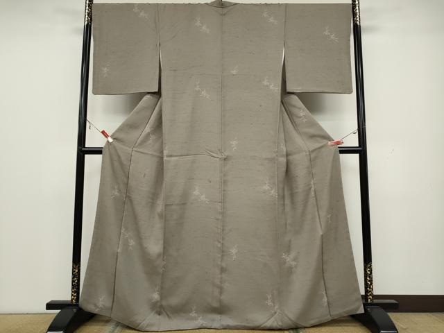 平和屋着物○上質な小紋 紬地 草花文 さが美扱い 正絹 逸品 CAAX4616ut