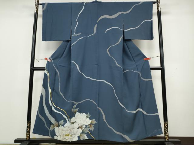 平和屋着物●訪問着　駒刺繍　牡丹　金彩　まるやま扱い　正絹　逸品　CAAX4649ut