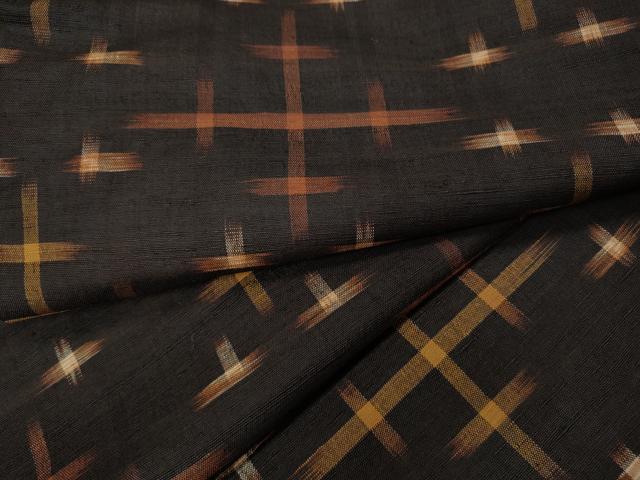 平和屋着物●国指定重要無形文化財　本場久米島紬　手織　絣文様　正絹　逸品　CAAX4675ut