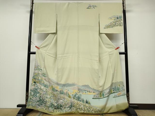 平和屋着物●高級染元　粋峰　林芳夫　京加賀友禅　訪問着　草花文　正絹　逸品　CAAX4690ut