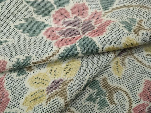 平和屋着物●上質な紬　更紗花唐草文　正絹　逸品　CAAX4704ut