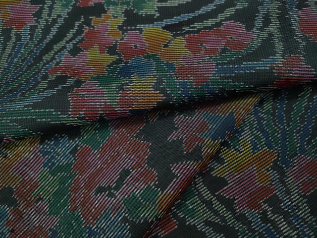 平和屋着物●本場大島紬　草花文　正絹　逸品　CAAX4706ut