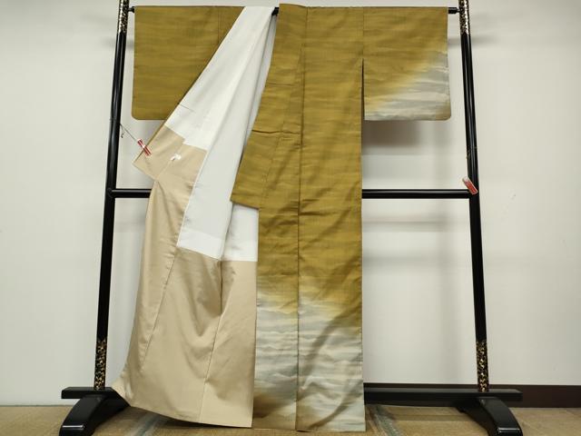 平和屋着物●訪問着　本場染大島紬　霞文　正絹　逸品　CAAX4712ut 平和屋着物○訪問着 本場染大島紬 霞文 正絹 逸品 CAAX4712ut