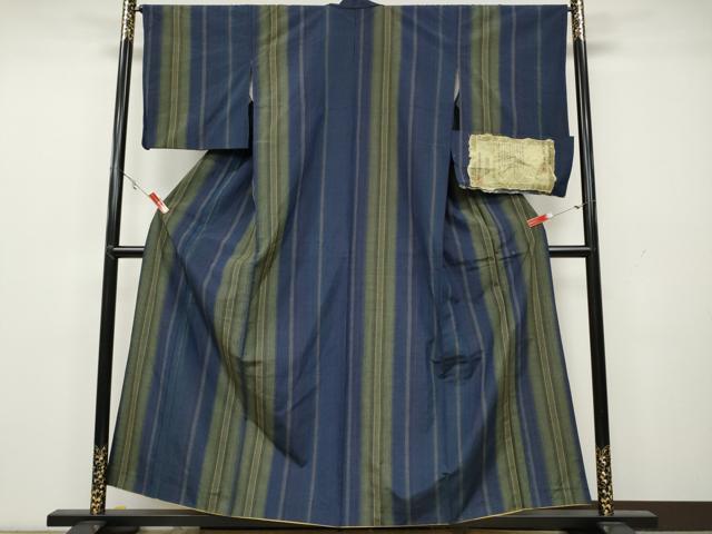 平和屋着物●本場真綿結城紬　草木染　間道　証紙付き　正絹　逸品　CAAX4728ut 平和屋着物○本場真綿結城紬 草木染 間道 証紙付き 正絹 逸品 CAAX4728ut