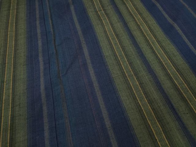 平和屋着物○本場真綿結城紬 草木染 間道 証紙付き 正絹 逸品 CAAX4728ut