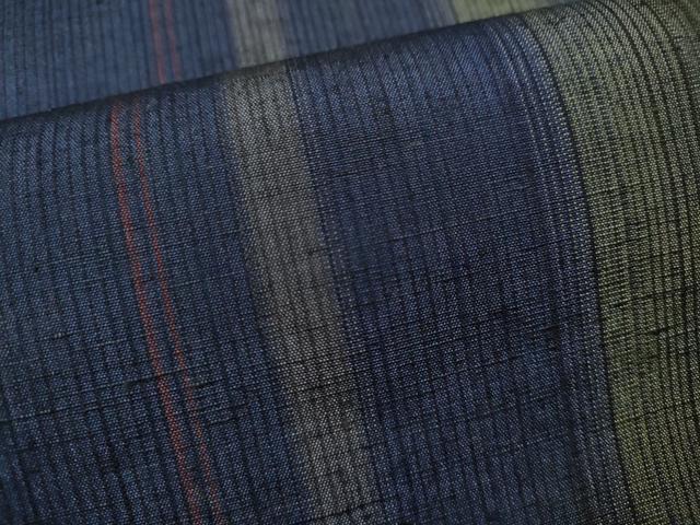 平和屋着物○本場真綿結城紬 草木染 間道 証紙付き 正絹 逸品 CAAX4728ut