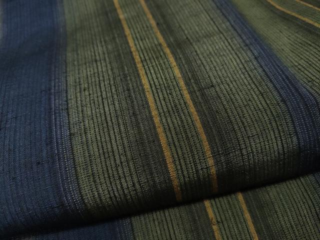 平和屋着物○本場真綿結城紬 草木染 間道 証紙付き 正絹 逸品 CAAX4728ut