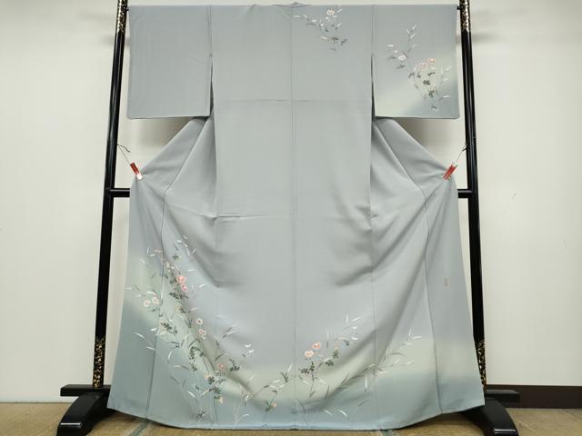 美品　単衣 正絹かシルクタッチ高級化繊　訪問着　身丈160 桁丈66 美品 単衣 正絹かシルクタッチ高級化繊 訪問着 身丈160 桁丈66 訪問着