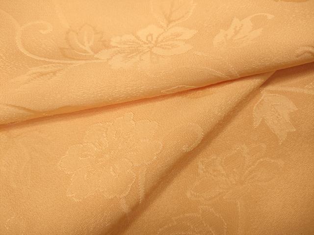 平和屋着物●上質な色無地　花唐草地紋　杏色　正絹　逸品　CAAX4745ut
