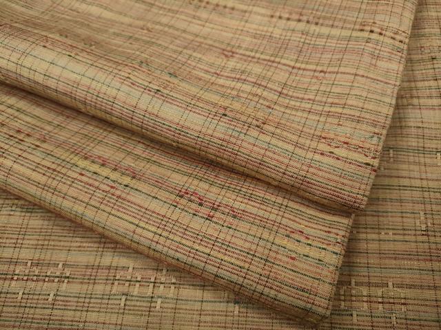 平和屋着物●上質な紬　花織　横段吉祥文　正絹　逸品　CAAX4791ut