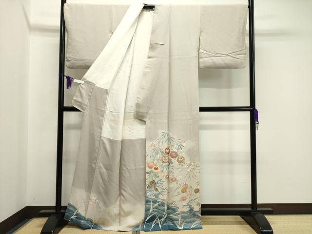 平和屋着物○豪華色留袖 駒刺繍 立波梅笹花文 暈し