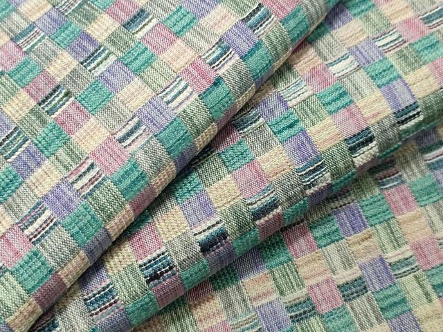 平和屋着物●上質な紬　市松文　正絹　逸品　CAAX5627gh