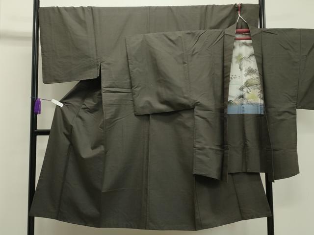 平和屋着物●男性　紬　アンサンブル　120亀甲　正絹　逸品　未使用　CAAX5706gh