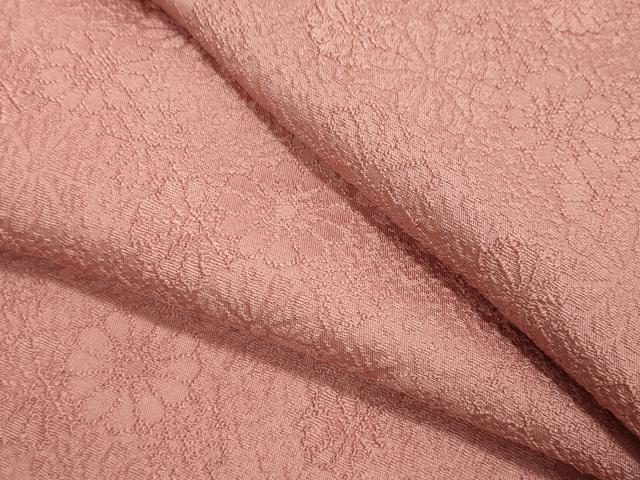 平和屋着物●上質な色無地　舞花地紋　薄紅色　正絹　逸品　CAAX5725gh