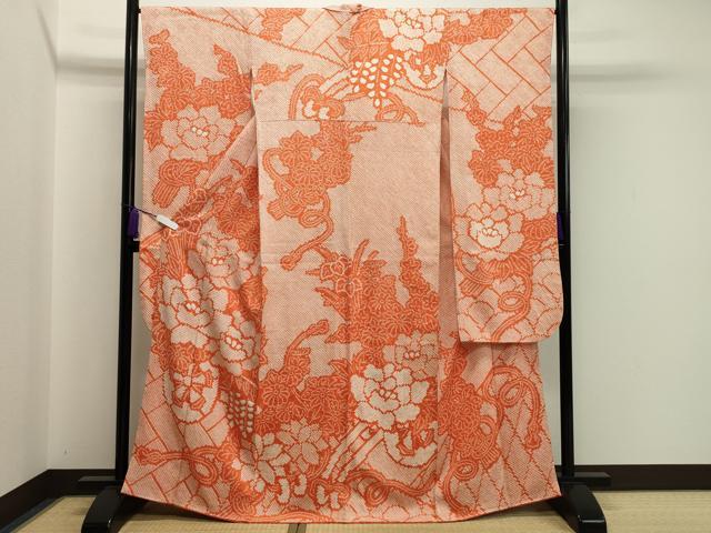 平和屋着物●豪華振袖　総絞り　檜垣花車文　正絹　逸品　CAAX5736gh