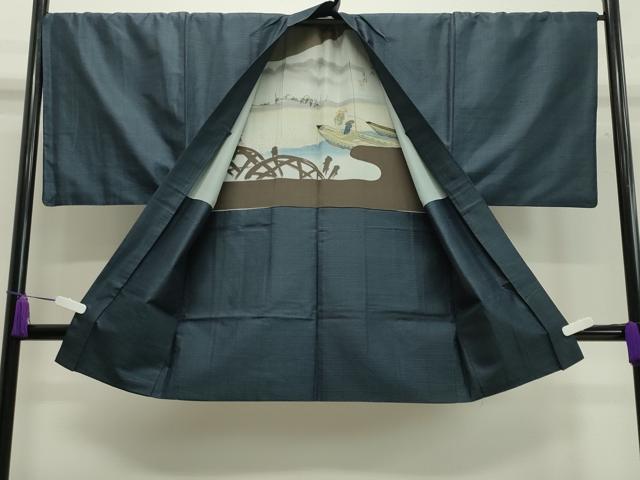 平和屋着物○男性 本場大島紬 アンサンブル 80亀甲 正絹 逸品 CAAX5747gh 