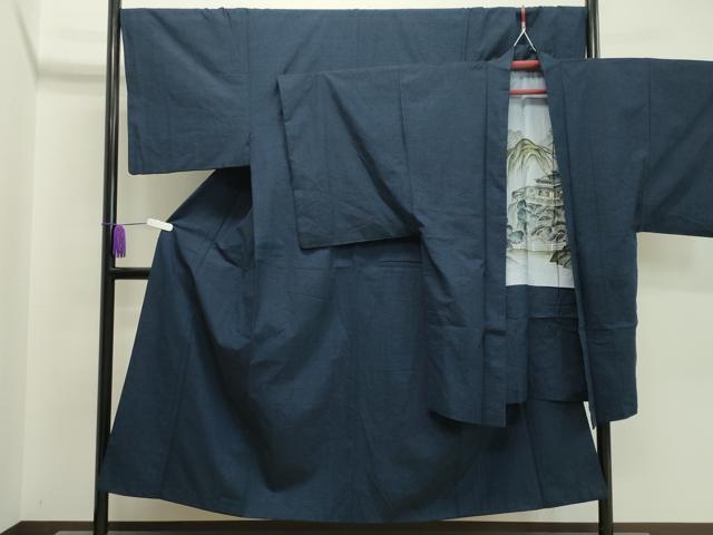 平和屋着物●男性　紬　アンサンブル　霞文　正絹　逸品　CAAX5752gh