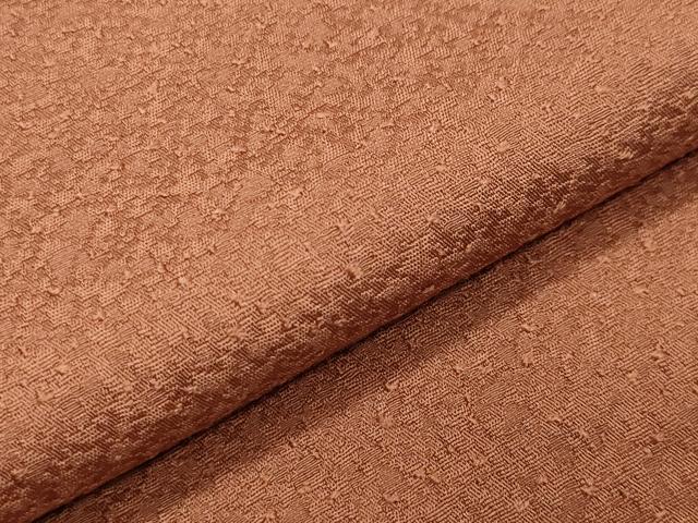 平和屋着物○上質な色無地 作家物 紋意匠 赤朽葉色 正絹