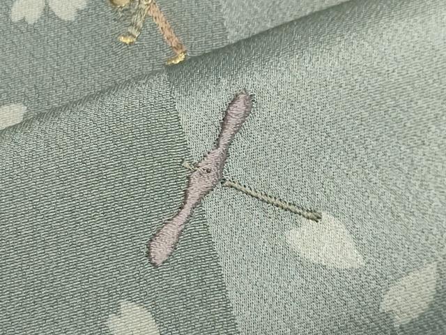 平和屋着物○訪問着 刺繍 舞梅玩具文 暈し染め 金糸 正絹 逸品