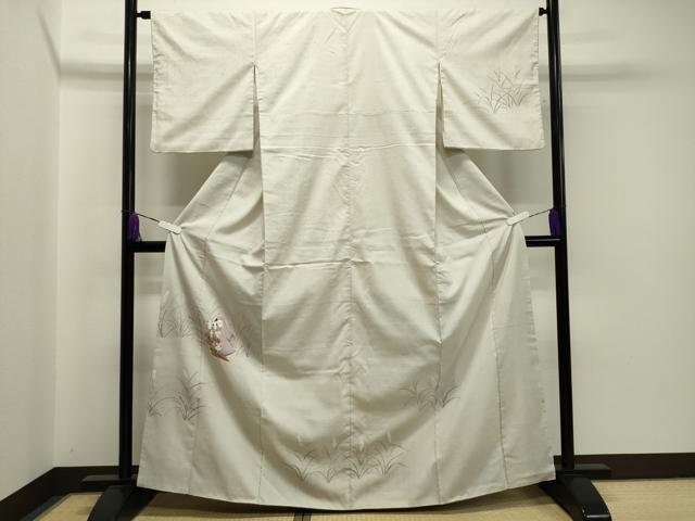 平和屋着物●訪問着　紬地　人物風景文　正絹　逸品　CAAX5832gh