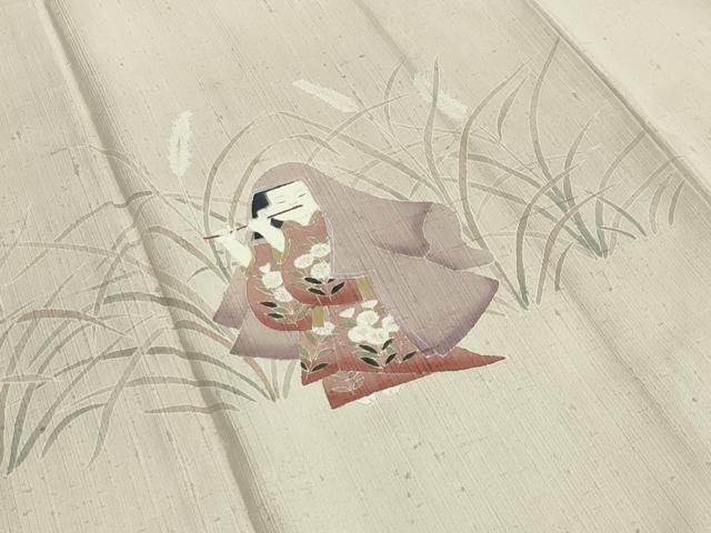 平和屋着物○訪問着 紬地 人物風景文 正絹 逸品 CAAX5832gh