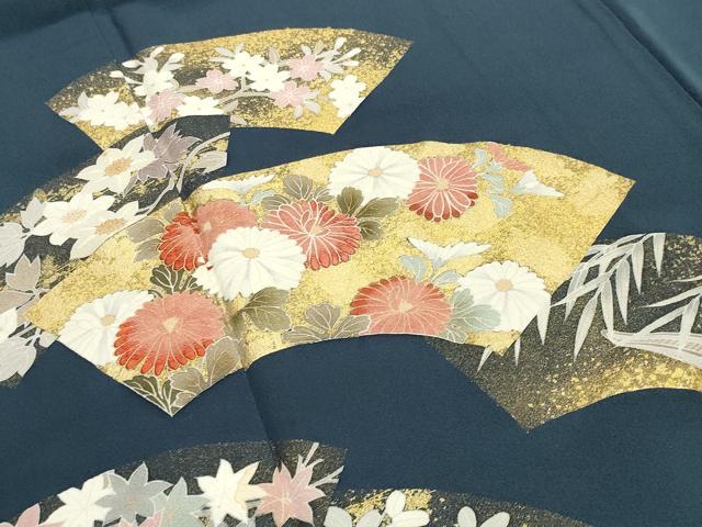 平和屋着物○豪華色留袖 作家物 刺繍 地紙重ね花文 金彩