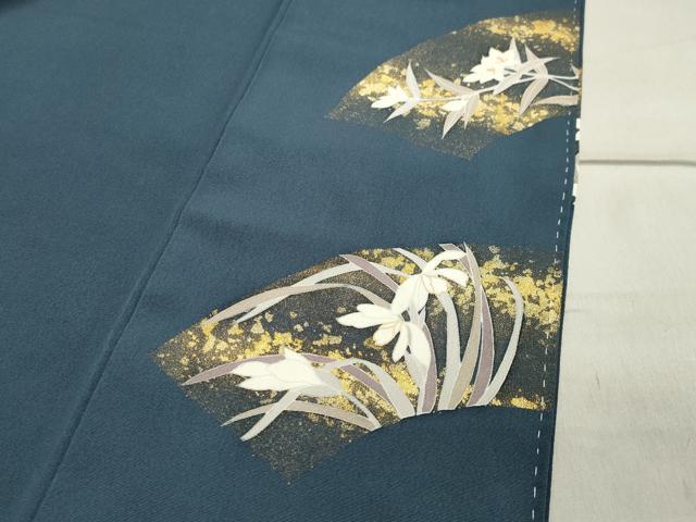 平和屋着物●豪華色留袖　作家物　刺繍　地紙重ね花文　金彩　正絹　逸品　CAAX5835gh 平和屋着物○豪華色留袖 作家物 刺繍 地紙重ね花文 金彩