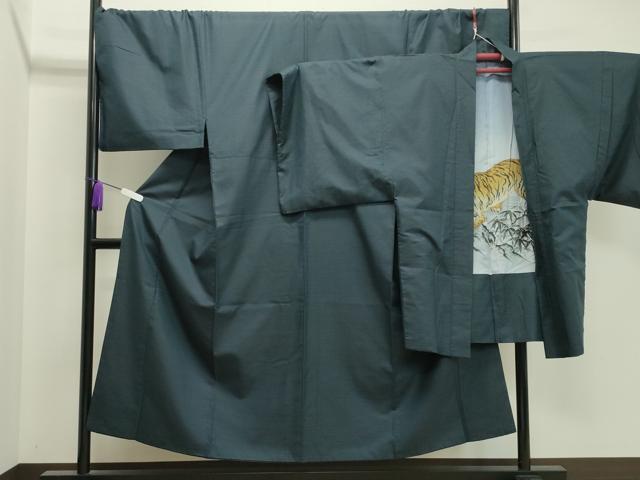 平和屋着物●男性　紬　アンサンブル　120亀甲　正絹　逸品　CAAX5857gh