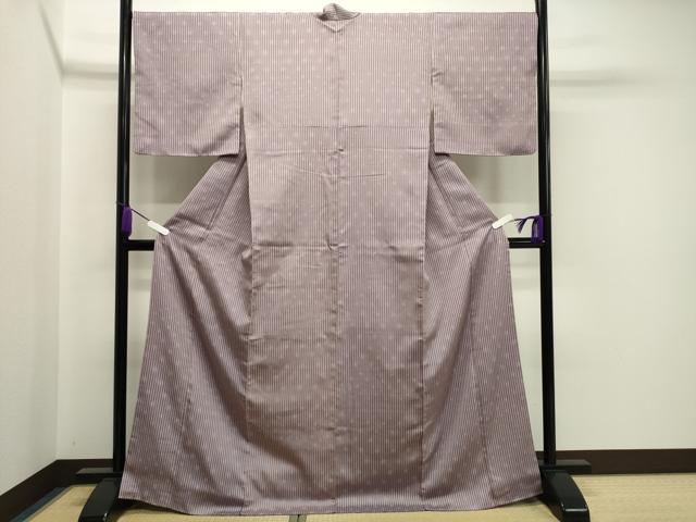 平和屋着物●京都西陣・想屋謹製　小紋　縞　やまと誂製　正絹　逸品　CAAX5894gh 平和屋着物○京都西陣・想屋謹製 小紋 縞 やまと誂製 正絹 逸品