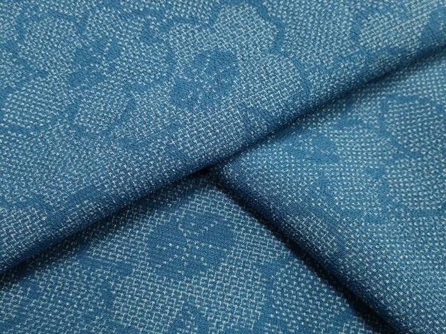 平和屋着物●本塩沢　130亀甲　舞花文　胴抜き仕立て　正絹　逸品　CAAX5905gh