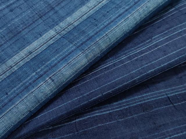 平和屋着物●上質な紬　横段文　正絹　逸品　CAAX5907gh