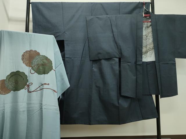 平和屋着物●男性　本場大島紬　アンサンブル・長襦袢セット　100亀甲　正絹　逸品　CAAX5911gh