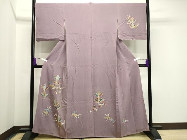 平和屋着物●訪問着　松竹梅文　金彩　正絹　逸品　CAAX5917gh