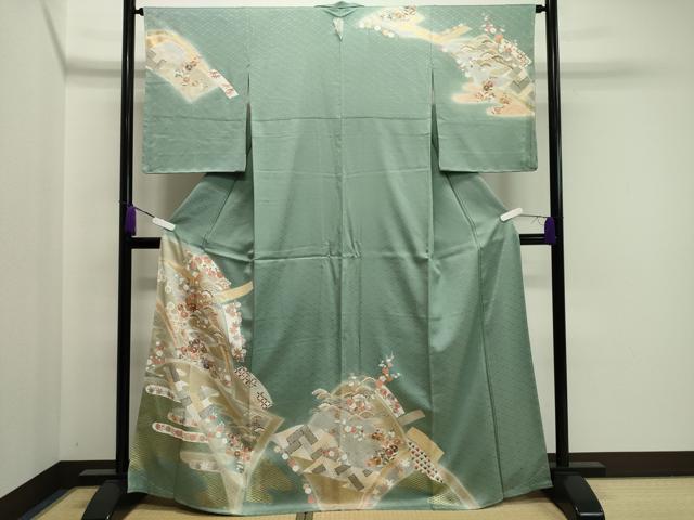 平和屋着物●創業460年・千總　訪問着　駒刺繍　流水松梅花文　暈し染め　金彩　そごう百貨店扱い　正絹　逸品　未使用　CAAX5930gh