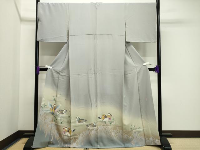 平和屋着物●十日町友禅　女流作家　遠田藤舟　色留袖　鴛鴦花文　暈し染め　正絹　逸品　CAAX5941gh