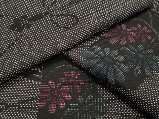 平和屋着物●本場大島紬　9マルキ　亀甲花紐文　正絹　逸品　未使用　CAAX5948gh