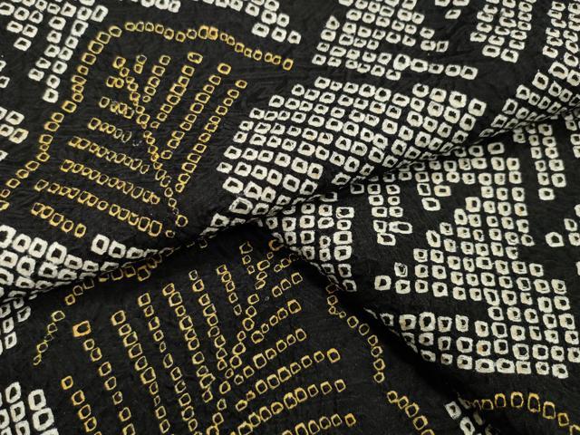 平和屋着物●上質な小紋　総絞り　草木文　金彩　正絹　逸品　CAAX5950gh