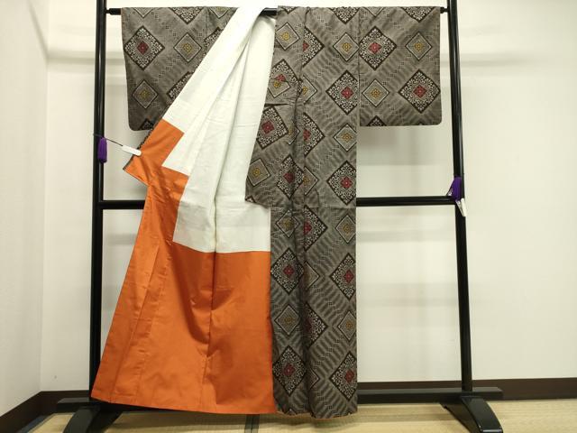 平和屋着物○本場大島紬 龍郷絣 アンサンブル 正絹 逸品 CAAX5983gh