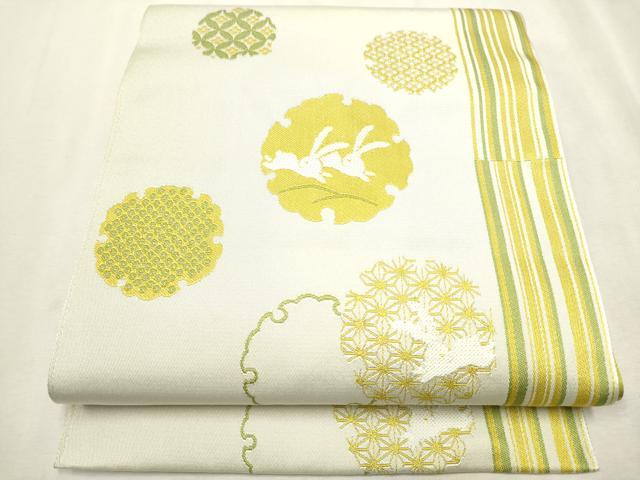 平和屋着物●八寸名古屋帯　雪輪兎文　CAAX7212hy