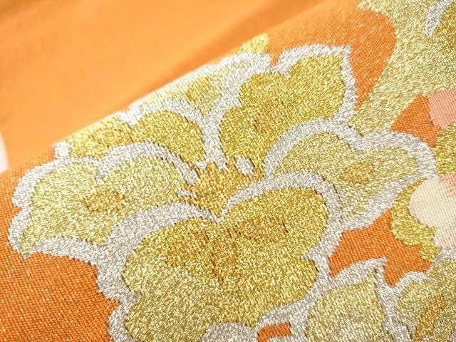 平和屋着物○爪掻き本綴れ 八寸名古屋帯 草花文 金銀糸