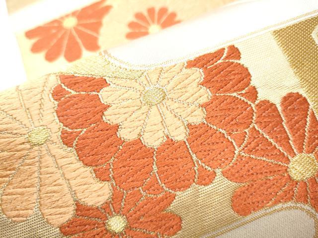 平和屋着物●西陣　川島織物　六通柄　本袋帯　唐織　エ霞亀甲花文　金糸　正絹　逸品　CAAX7270hy 平和屋着物○西陣 川島織物 六通柄 本袋帯 唐織 エ霞亀甲