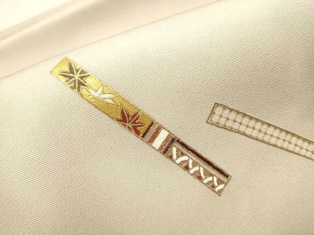 平和屋着物○つけ帯 短冊花文 金彩 正絹 逸品 CAAX7295hy