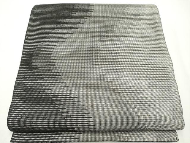 平和屋着物●六通柄袋帯　よろけ縞　正絹　逸品　CAAX7309hy