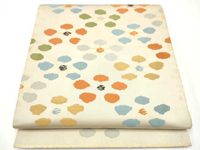 平和屋着物●龍村晋謹製　全通柄袋帯　名物彩久梅文錦　金糸　正絹　逸品　CAAX7311hy