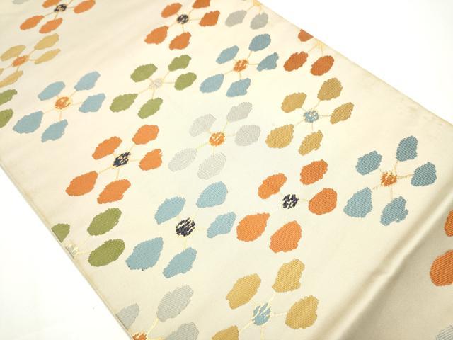 平和屋着物●龍村晋謹製　全通柄袋帯　名物彩久梅文錦　金糸　正絹　逸品　CAAX7311hy