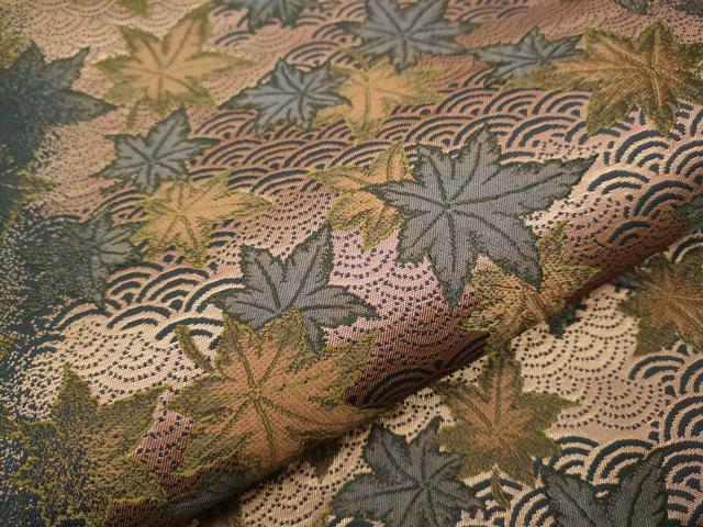 平和屋着物○六通柄袋帯 流水楓文 正絹 逸品 CAAX7388hy