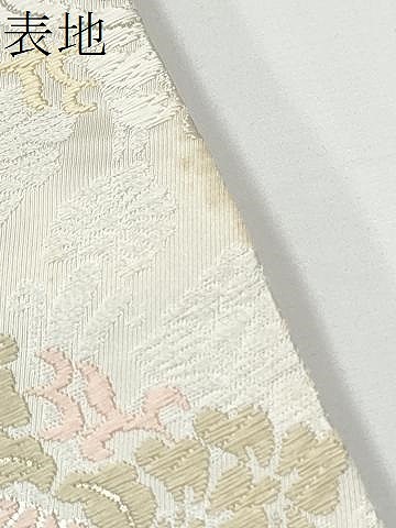 平和屋着物○六通柄袋帯 唐織 縦枠花文 金糸 正絹 逸品