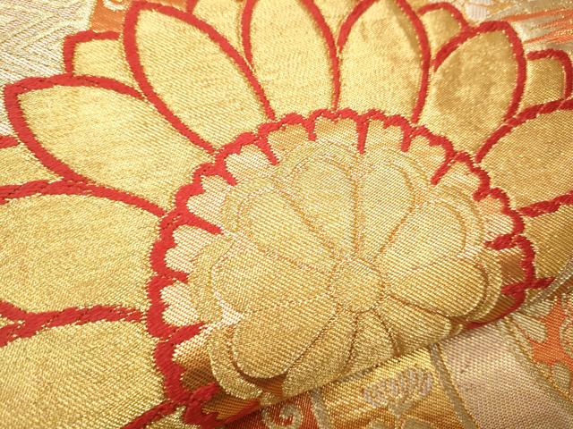 平和屋着物○西陣 川島織物 六通柄 本袋帯 舞花文 金銀糸