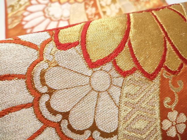 平和屋着物○西陣 川島織物 六通柄 本袋帯 舞花文 金銀糸