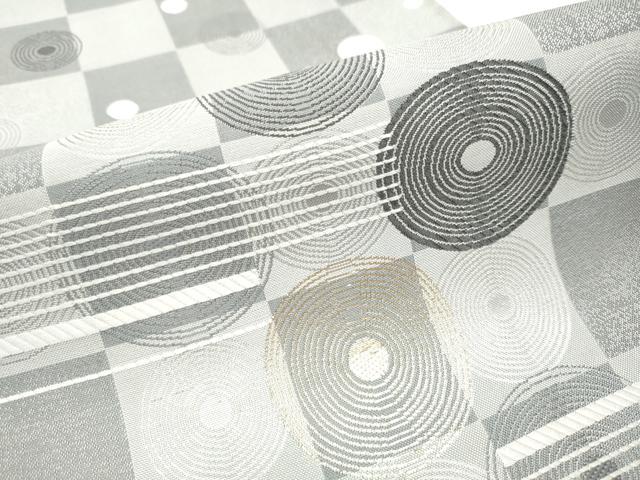 平和屋着物○両面 全通柄袋帯 市松丸文 金銀糸 正絹 逸品 CAAX7425hy